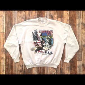 VTG 9/11 United We Stand JERZEES Crewneck Size XL